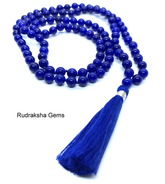 Lapis Lazuli 6mm beads Necklace, Tassel mala, Prayer Necklace, 108 Mala Beads, Lapis Lazuli Mala, Statement Necklace, Yoga Gifts, Spiritual