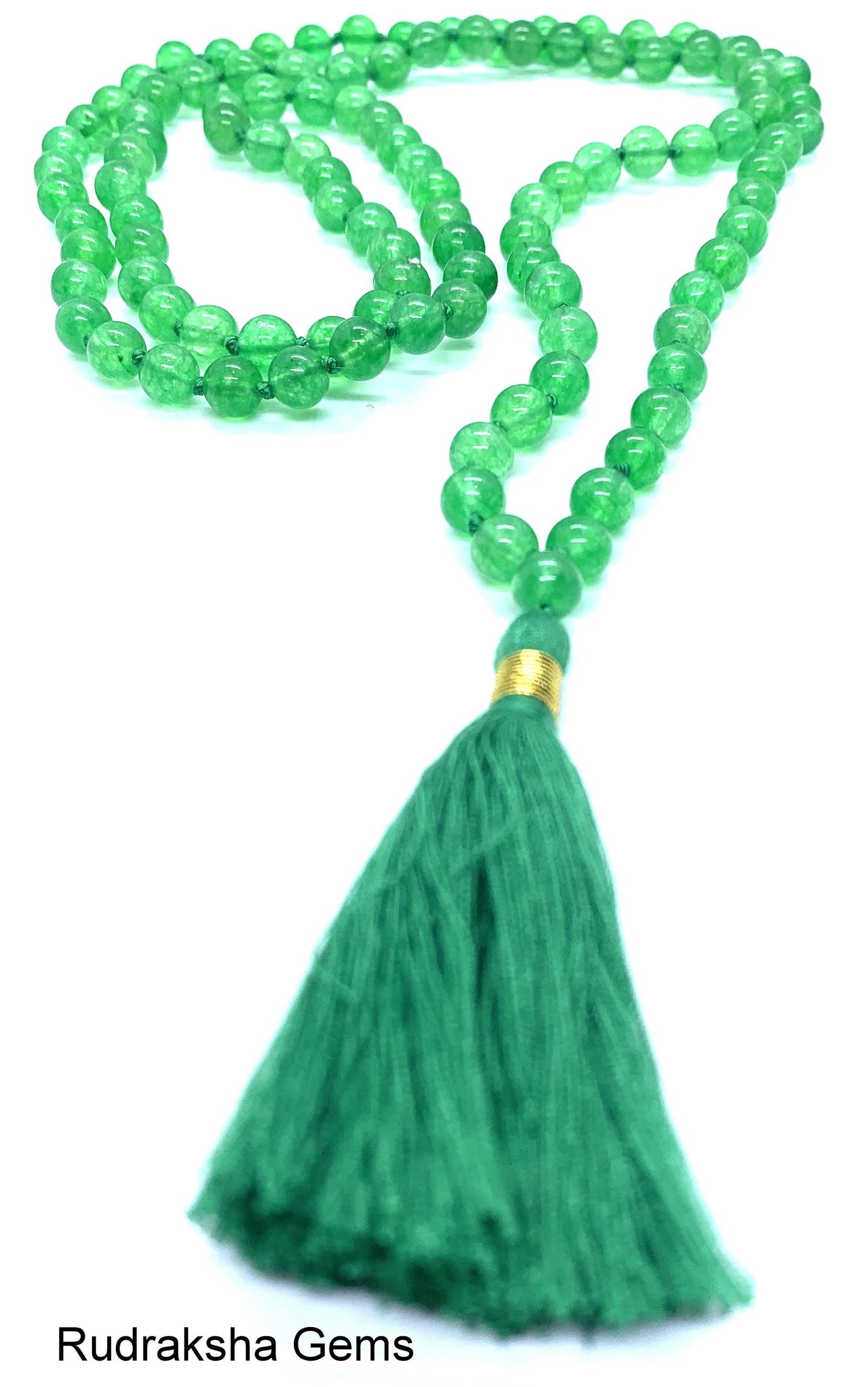 Green Jade 6mm beads Necklace, Tassel mala, Prayer Necklace, 108 Mala Beads, Green Jade Mala, Statement Necklace, Yoga Gifts, Spiritual Mala