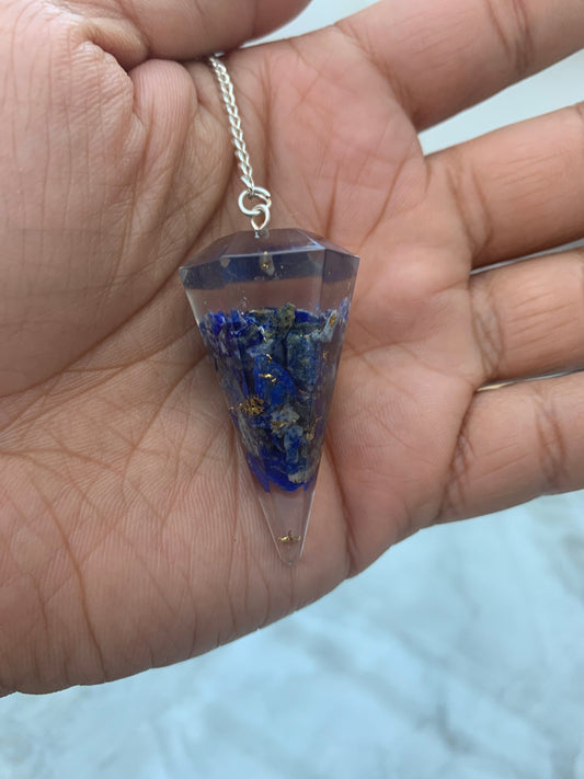 Lapis Lazuli Orgonite Point Pendulum Dowsing Crystal Dowser Chakra Healing- Lapis Lazuli pendulum, Drowsing pendulum, Crystal pendulum