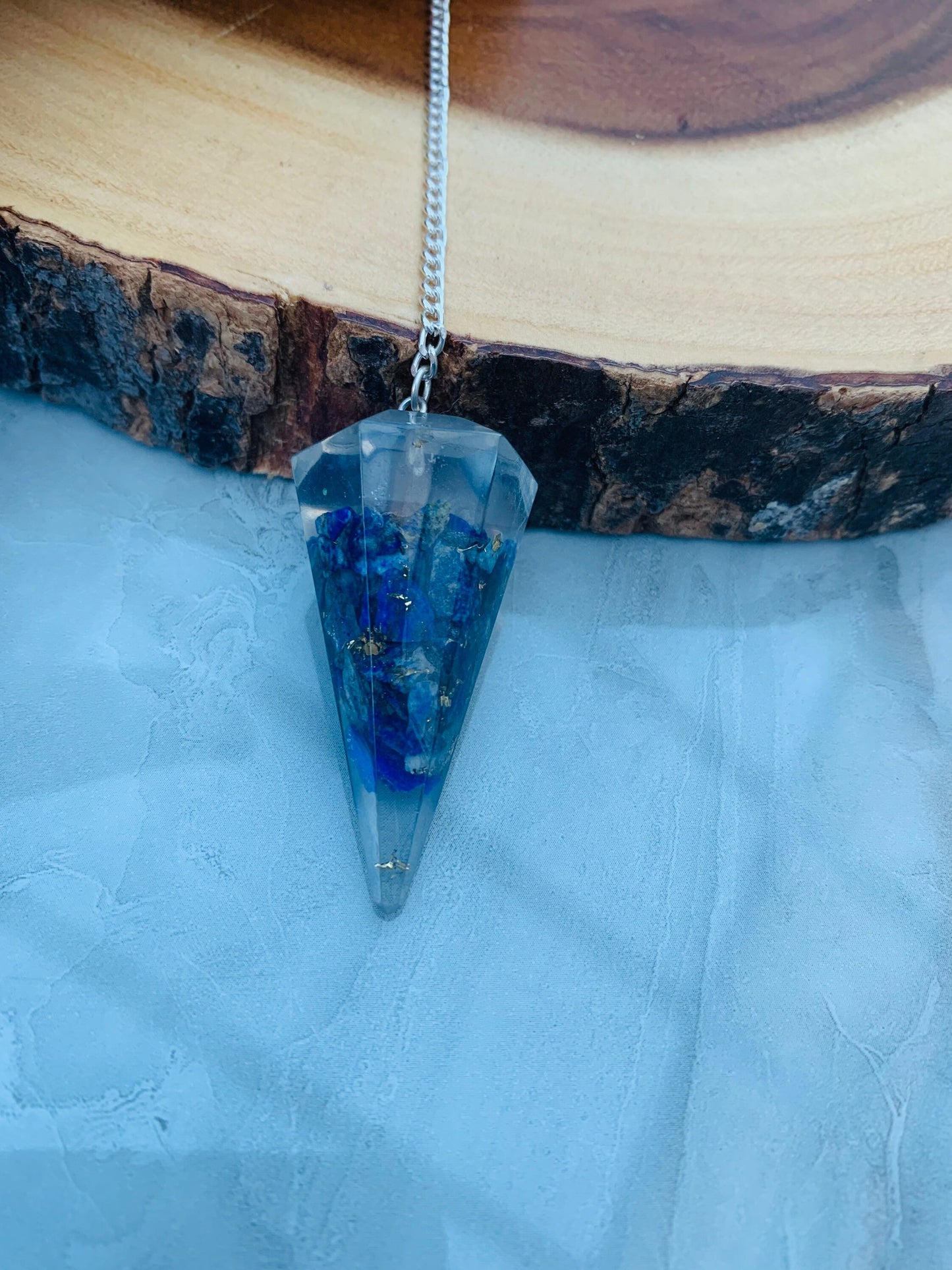 Lapis Lazuli Orgonite Point Pendulum Dowsing Crystal Dowser Chakra Healing- Lapis Lazuli pendulum, Drowsing pendulum, Crystal pendulum