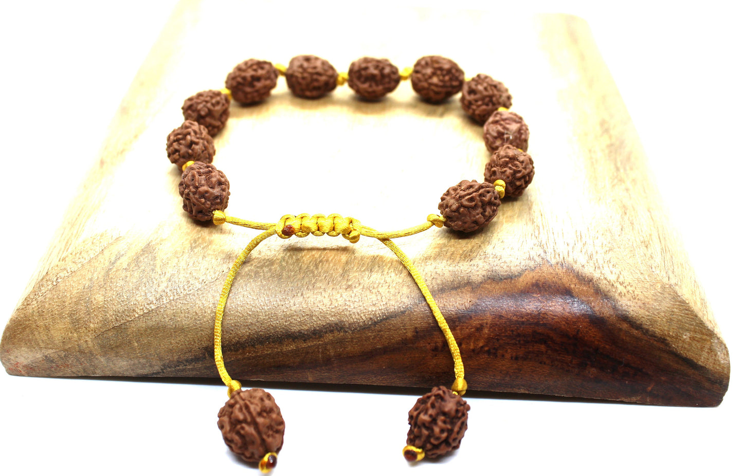 3 mukhi Rudraksha Bracelet, Three Mukhi Bracelet, Yoga Gifts, Handmade Armlet Stretch cord Bracelet, 3 Face Indonesian Rudraksha Bracelet