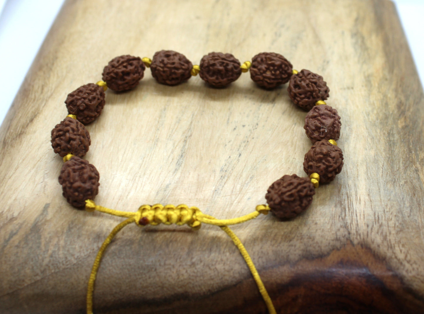 3 mukhi Rudraksha Bracelet, Three Mukhi Bracelet, Yoga Gifts, Handmade Armlet Stretch cord Bracelet, 3 Face Indonesian Rudraksha Bracelet