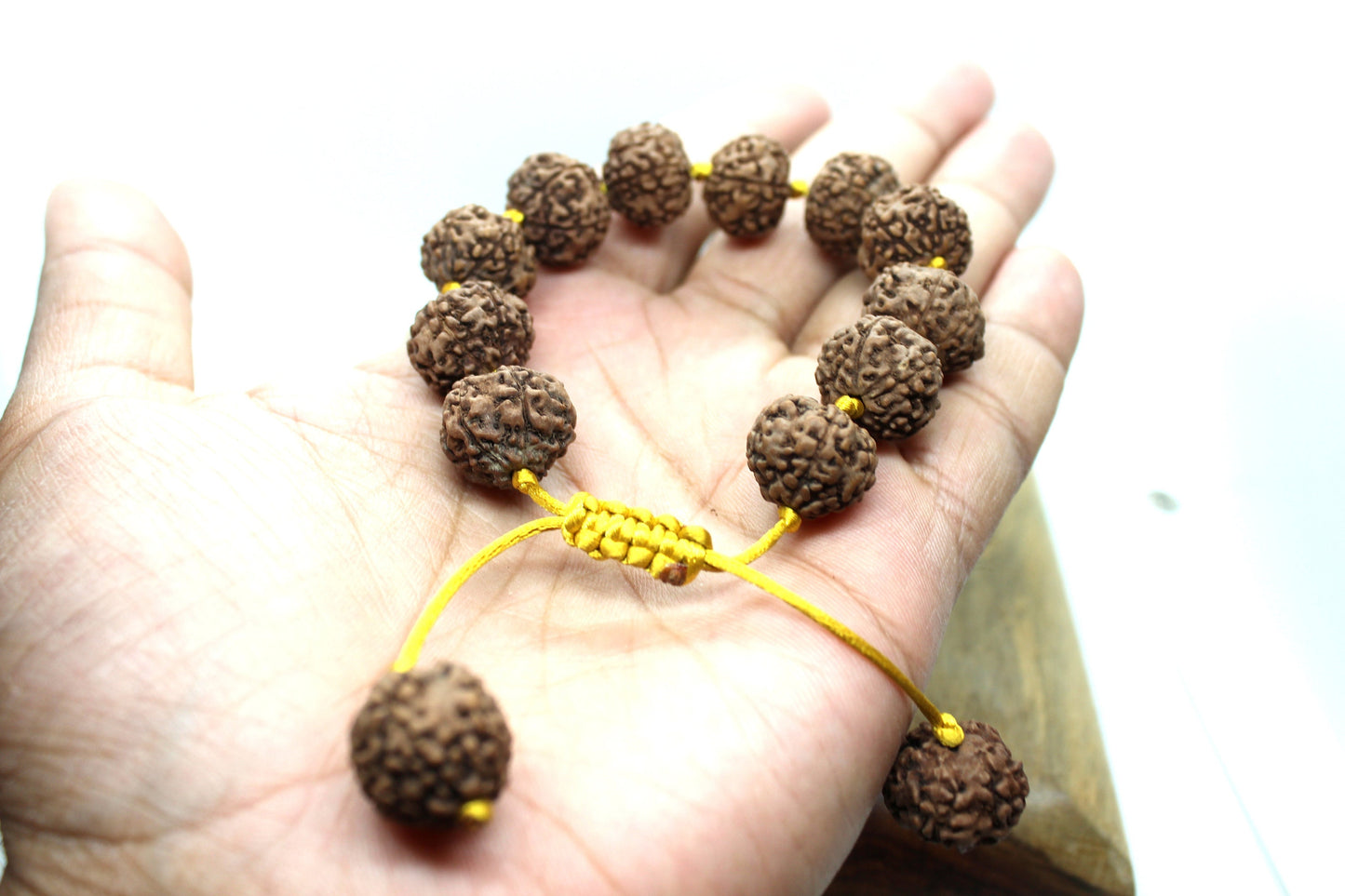 Six Mukhi Bracelet, 6 Mukhi Rudraksha Bracelet, Yoga Gifts, Handmade Armlet, Stretch cord Bracelet, 6 Face Indonesian Rudraksha Bracelet