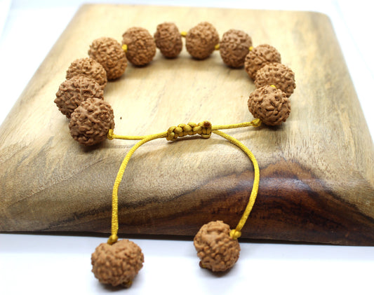 Seven Mukhi Bracelet, 7 Mukhi Rudraksha Bracelet, Yoga Gifts, Handmade Armlet, Stretch cord Bracelet, 7 Face Indonesian Rudraksha Bracelet