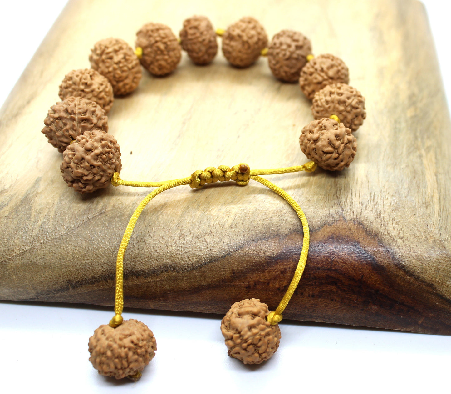 Seven Mukhi Bracelet, 7 Mukhi Rudraksha Bracelet, Yoga Gifts, Handmade Armlet, Stretch cord Bracelet, 7 Face Indonesian Rudraksha Bracelet