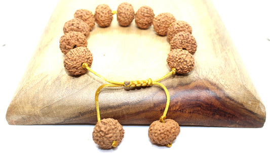 Ten Mukhi Bracelet, 10 Mukhi Rudraksha Bracelet, Yoga Gifts, Handmade Armlet, Stretch cord Bracelet, 10 face Indonesian Rudraksha Bracelet