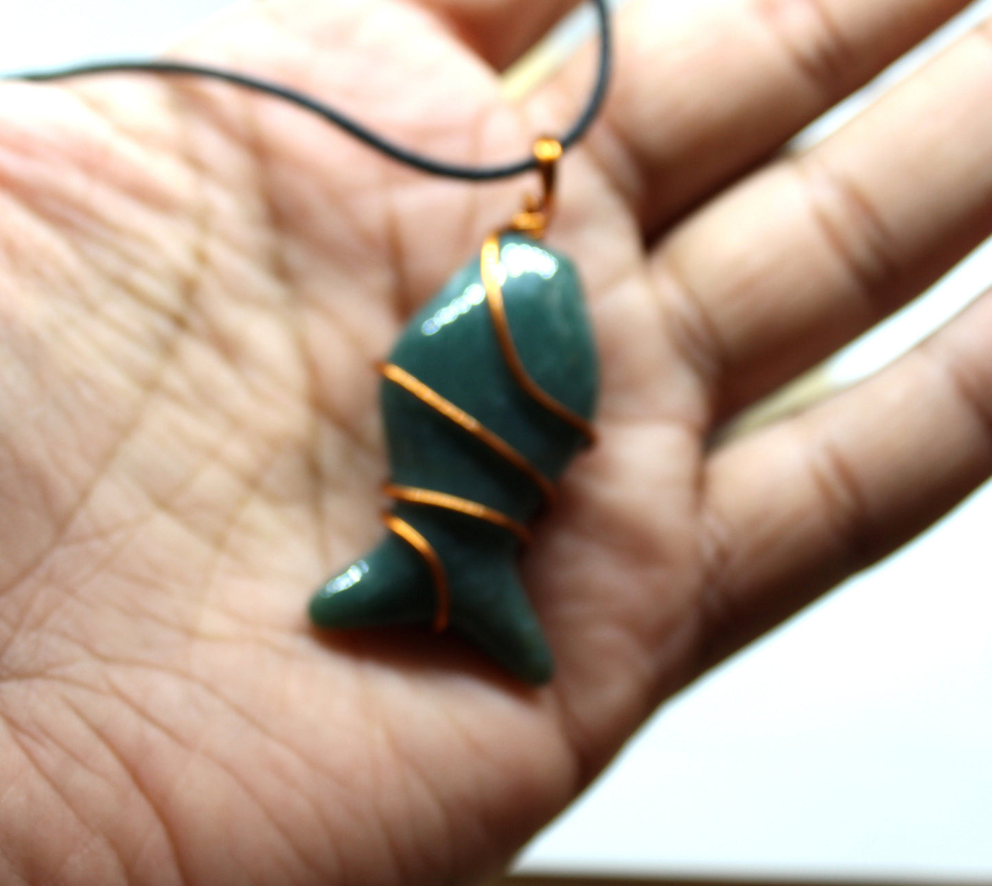 Real Green Jade Fish Necklace, Fish Crystal Pendant, Jadeite Amulet, Healing Gift Men Women
