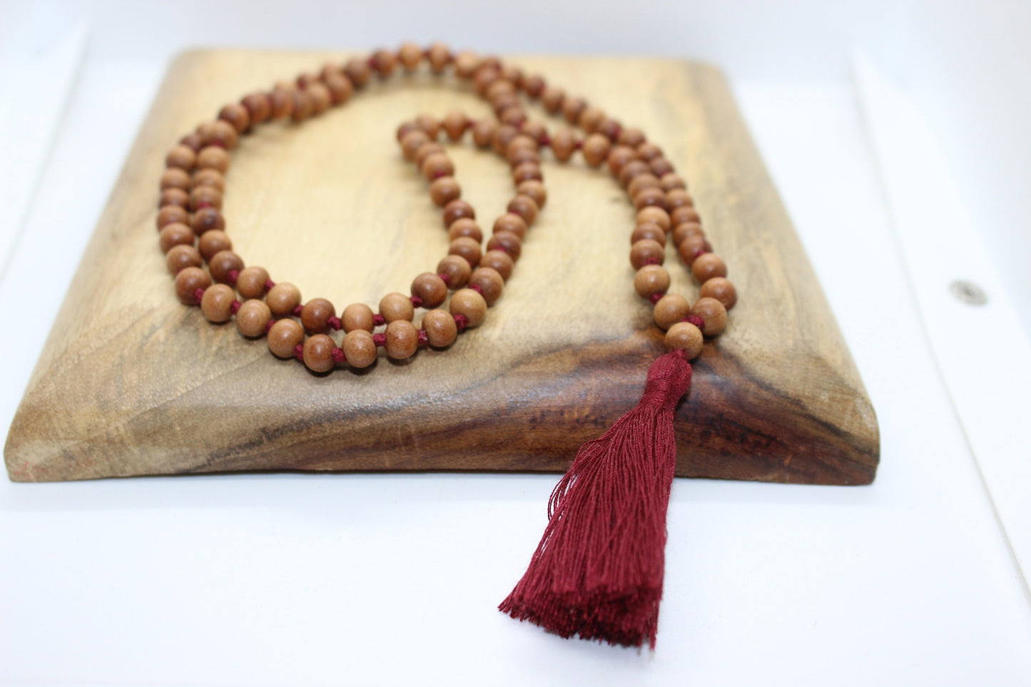 Sandalwood mala 6mm 8 mm 108 rosary, sandalwood japa mala necklace, mens necklace, wood bead, hindu meditation buddhist tibetan prayer beads