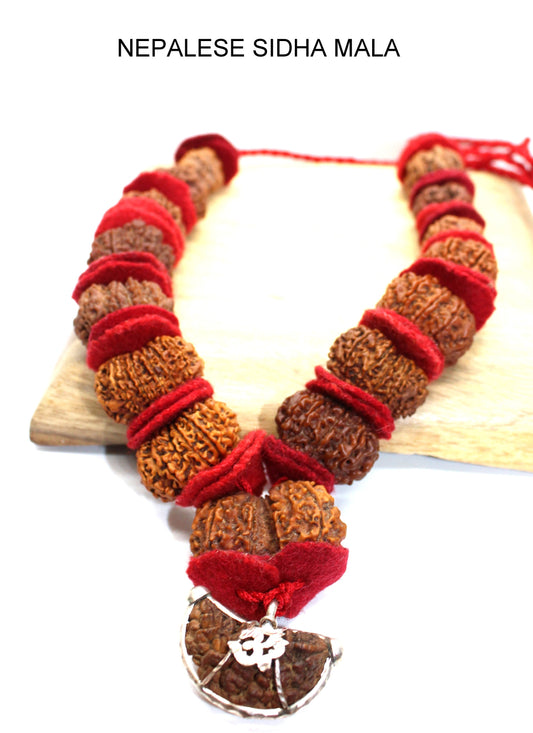 Nepalese Beads Sidha Mala, 1 to 14 Mukhi Rudraksha, Siddha Sidh NEPAL Beads Certified, Rudraksh Mala Necklace, Genuine Beads knotted mala