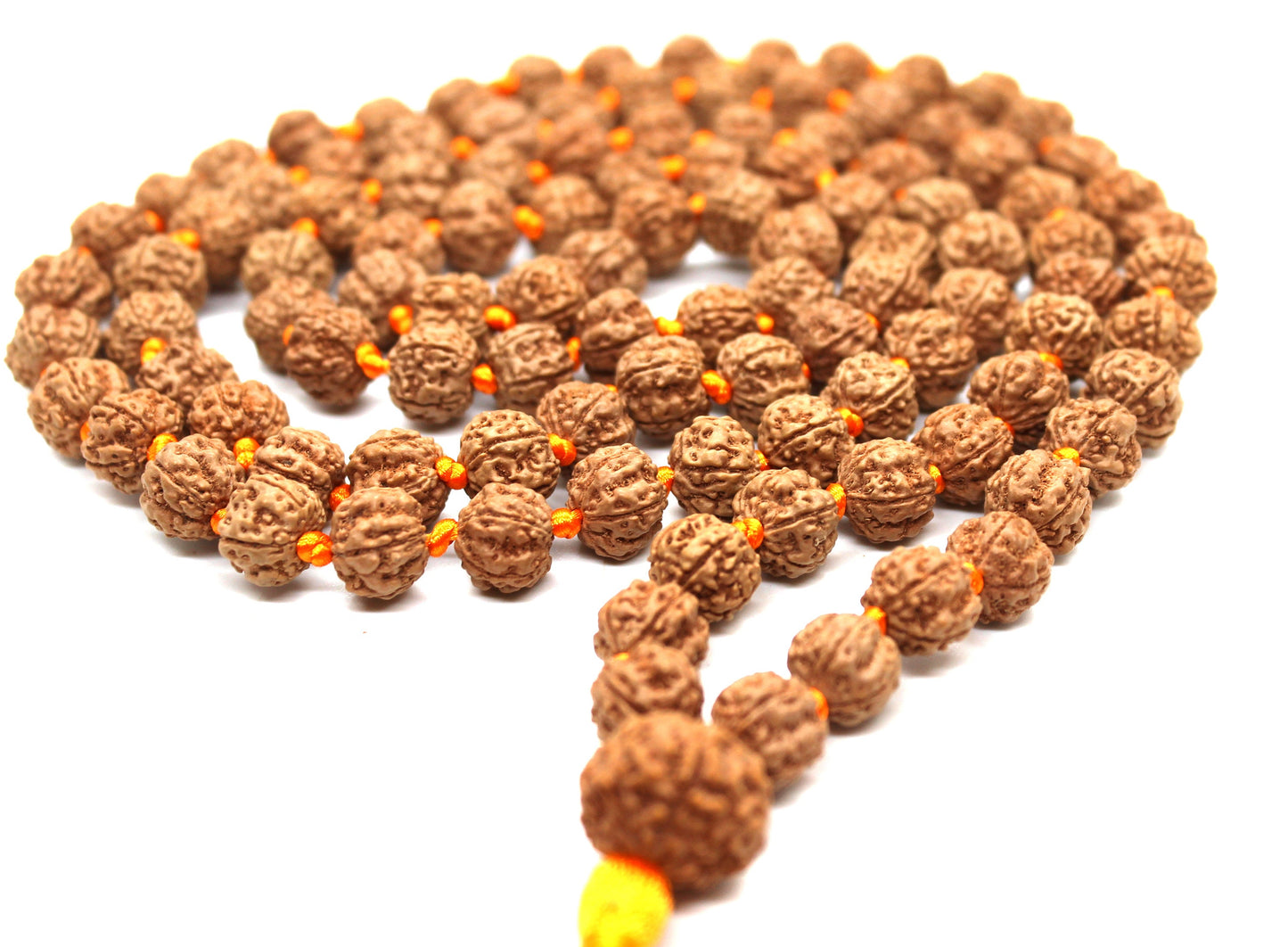 Rudraksha Mala 108 Beads 5 mukhi Japa Rosary with 9 Mukhi Rudraksh NINE MUKHI GURU bead Hand made premium Tassel mala - Yoga Meditation