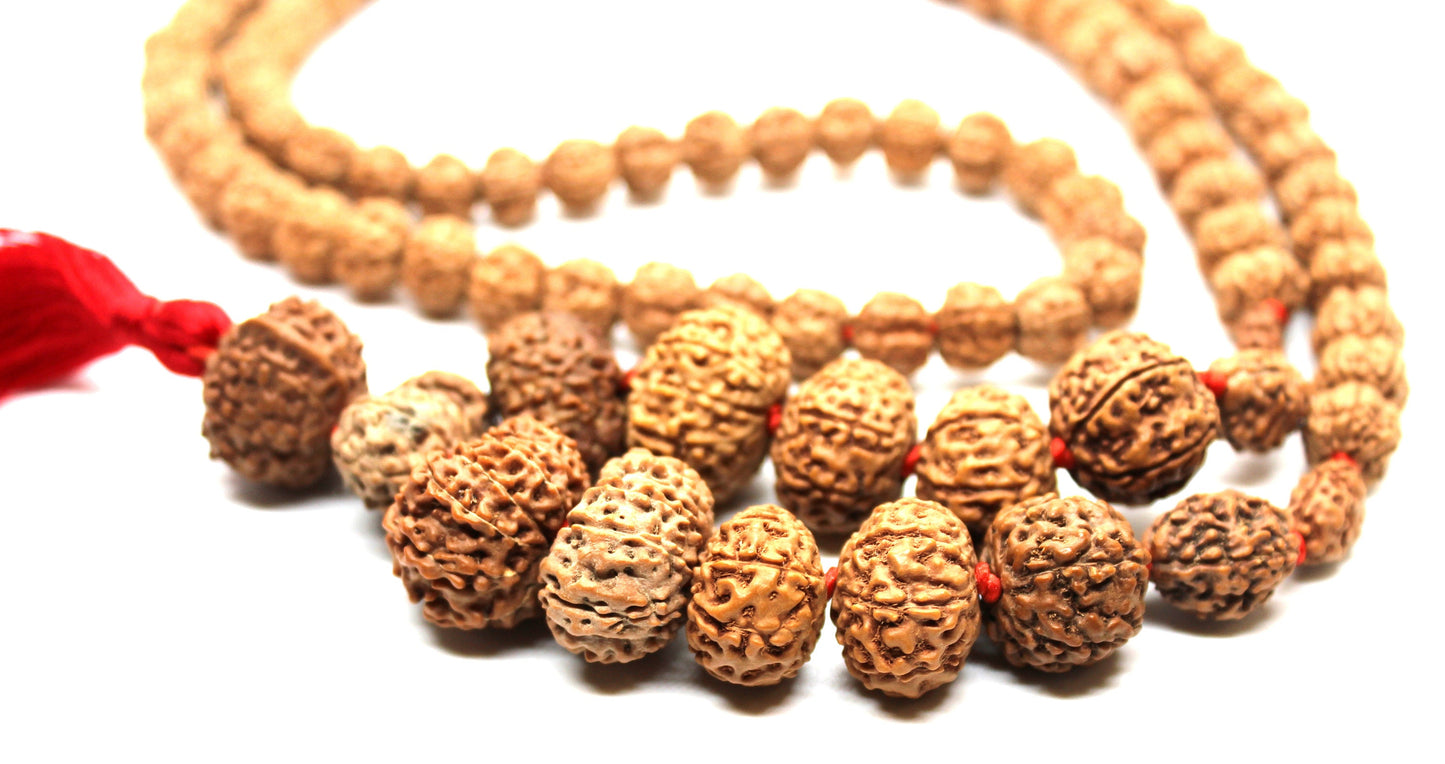 1 to 14 Mukhi Rudraksha, Collector Indonesian Beads Sidha Mala, Siddha Sidh Java Beads, Rudraksh Mala Necklace, Genuine Beads knotted mala