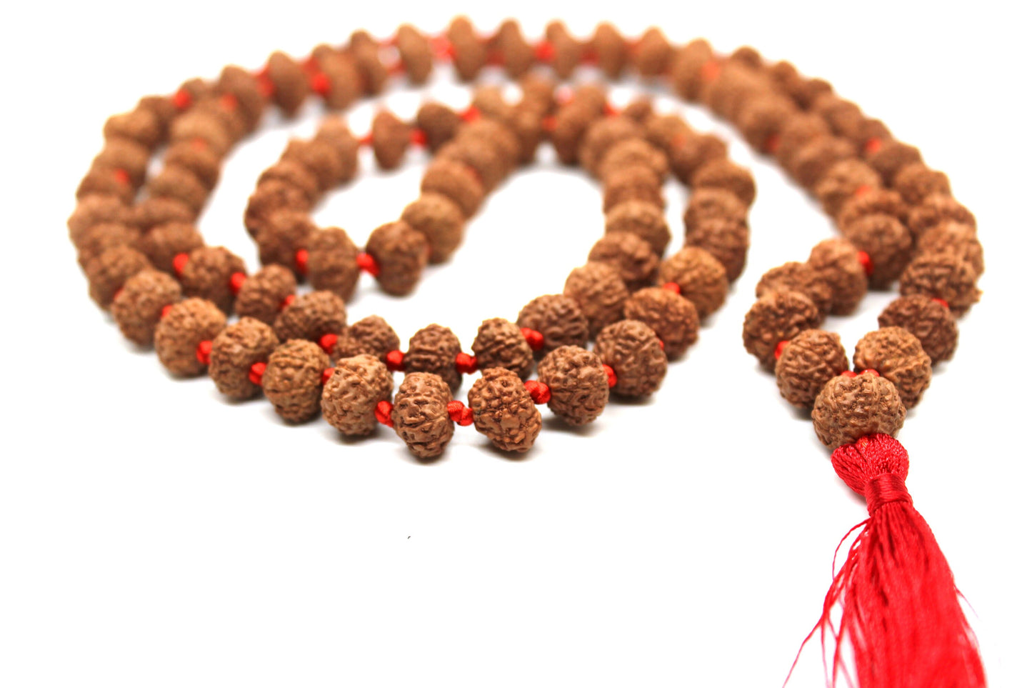 9 Mukhi Rudraksha Mala, 108+1 Genuine Nine facet Rudraksha beads, Long Tassel Mala, Beautiful Mala, Natural beads Japa Mala Yoga OM beads