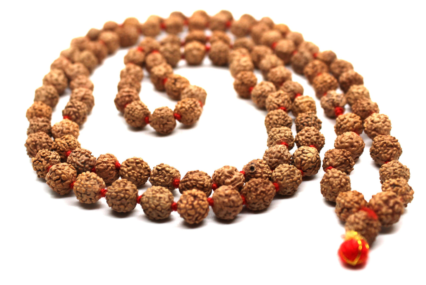 Rudraksha mala 8 mm knotted 108 + 1 prayer beads, NO Tassel design necklace, mens mala india, yoga meditation buddhist tibetan prayer mala