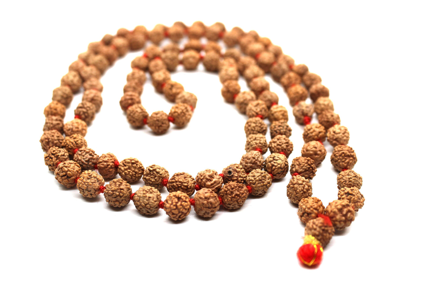 Rudraksha mala 8 mm knotted 108 + 1 prayer beads, NO Tassel design necklace, mens mala india, yoga meditation buddhist tibetan prayer mala