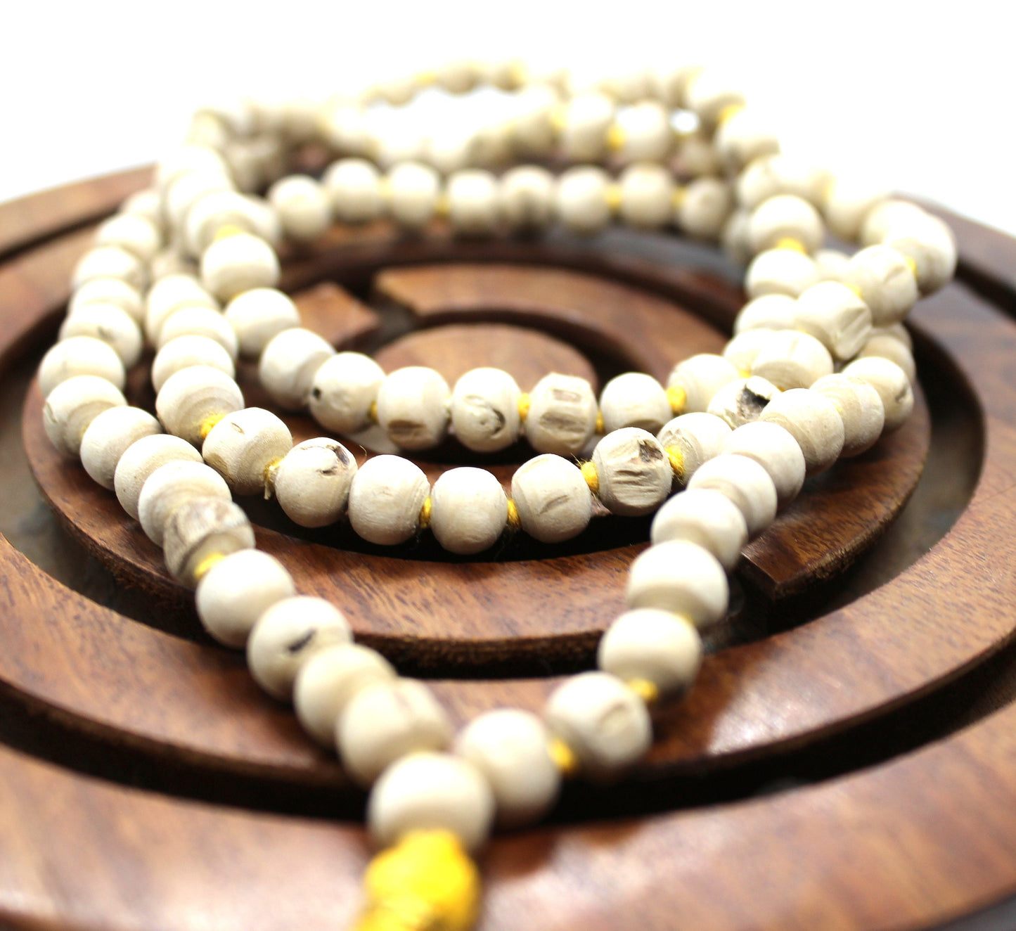 108 Tulsi Holy Basil Hand Knotted Mala Beads Necklace - Karma, Nirvana, Yoga Meditation, 6 mm Prayer Beads -Krishna Prayer Mala necklace