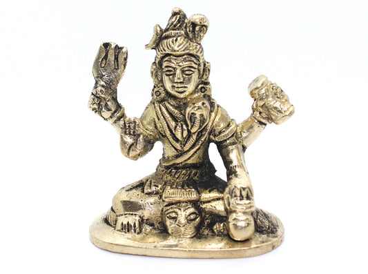 Small Brass Antique Shiva Statue, Sittng brass Shiva Idol, Lord Siva Murty, Hindu god of Yoga, Meditation, Time, Arts & Dance, Shiv Shambhu