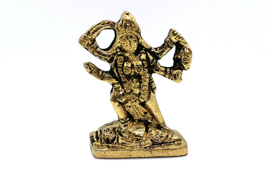 Small Brass Kali Statue, Indian, Hindu Goddess of Warriors Parvati Shivas Wife Incarnation, Parvati, Durga , Hindu goddess statue Rare