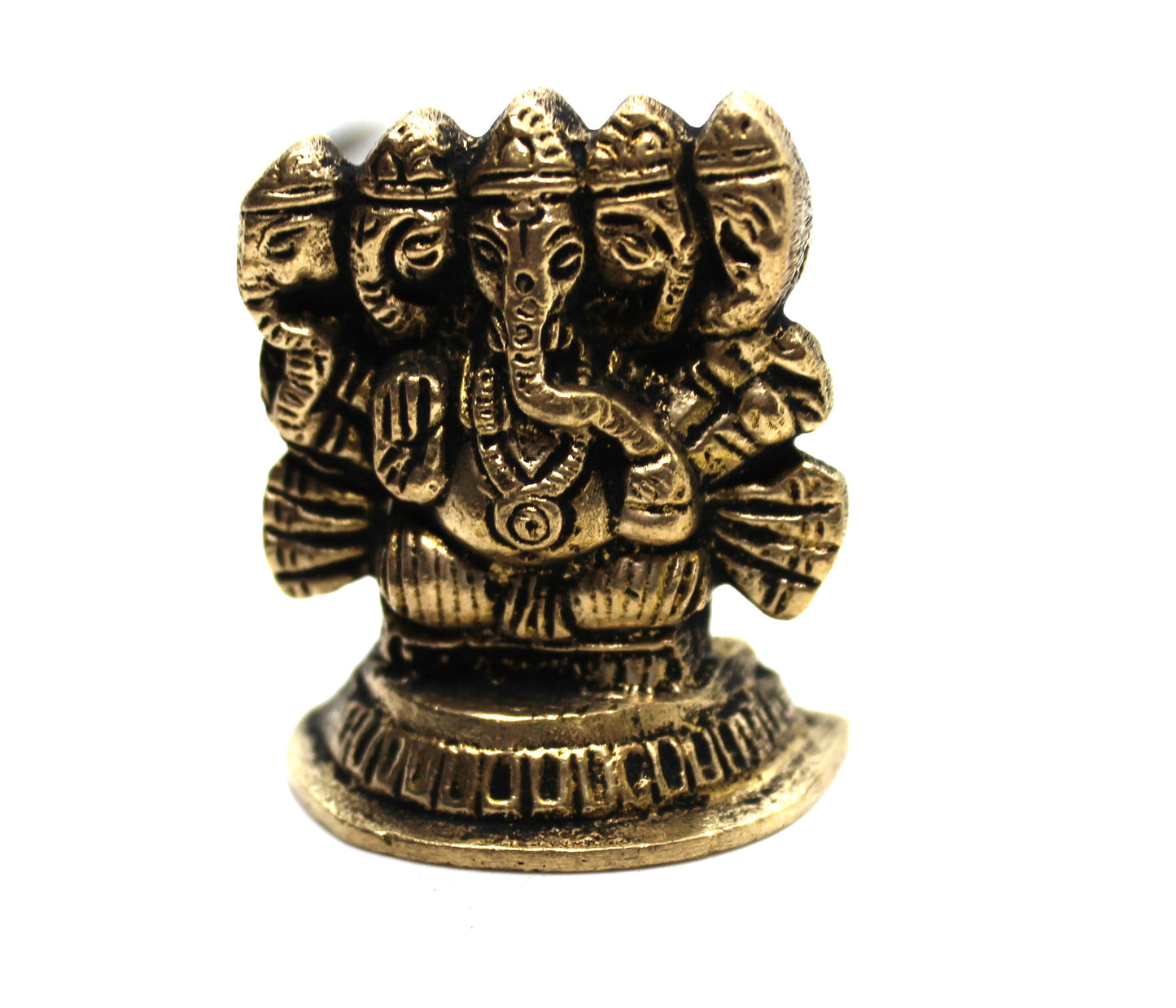 Small Ganesha Statue in Brass, 4 CM Brass Ganesh Idol Small, Ganapati Murti, Vinayaka for Hindu God of good luck, success & new beginnings