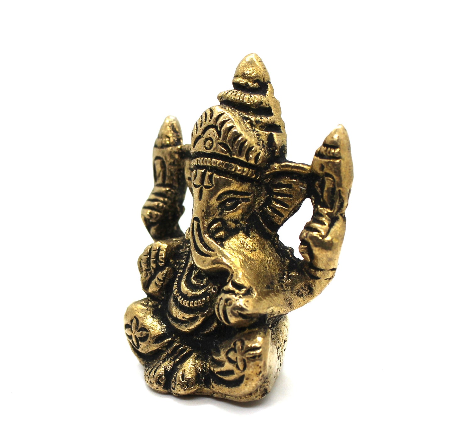 Small Ganesha Statue in Brass, 5.5 CM Brass Ganesh Idol Small, Ganapati Murti, Vinayaka for Hindu God of good luck, success & new beginnings