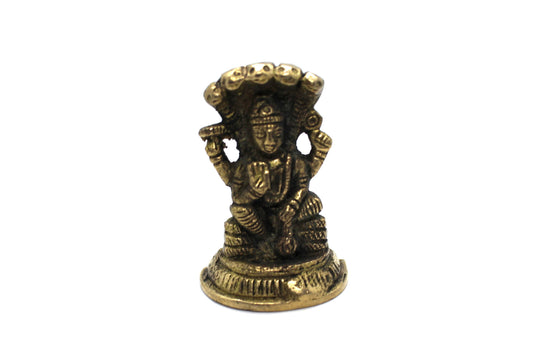 Lord Vishnu Idol Brass, 4.5 cm SMALL size Brass Lord Vishnu Narayan Statue, Hindu God Vishnu Bhagwan ki Murti, Lord Vishnu brass statuee