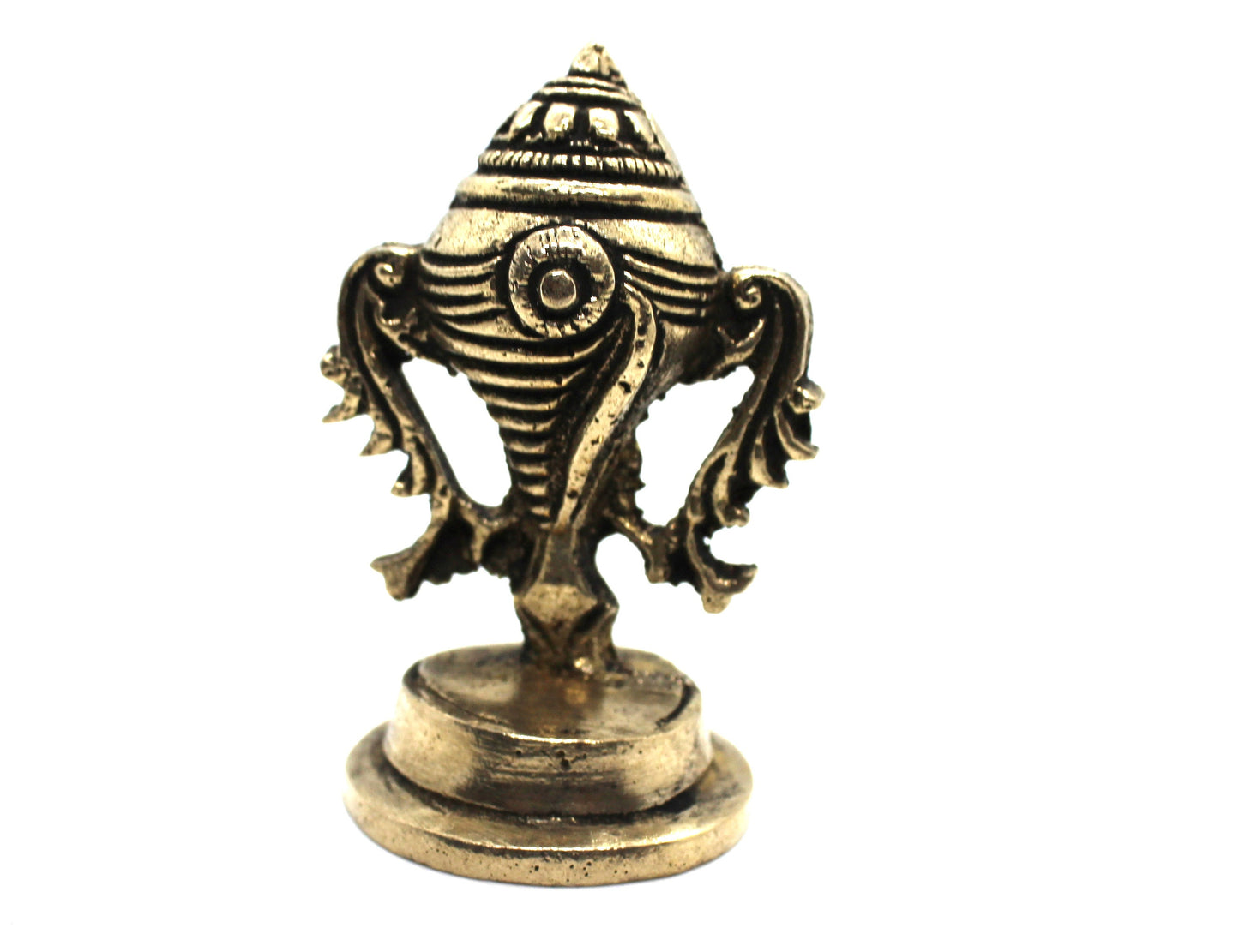 Small shankha Statue in Brass,  Brass COUNCH Idol Small, Shankh Murti, Brass Shankh, Sacred Emblem of Lord Vishnu, Hindu Ritual Conch