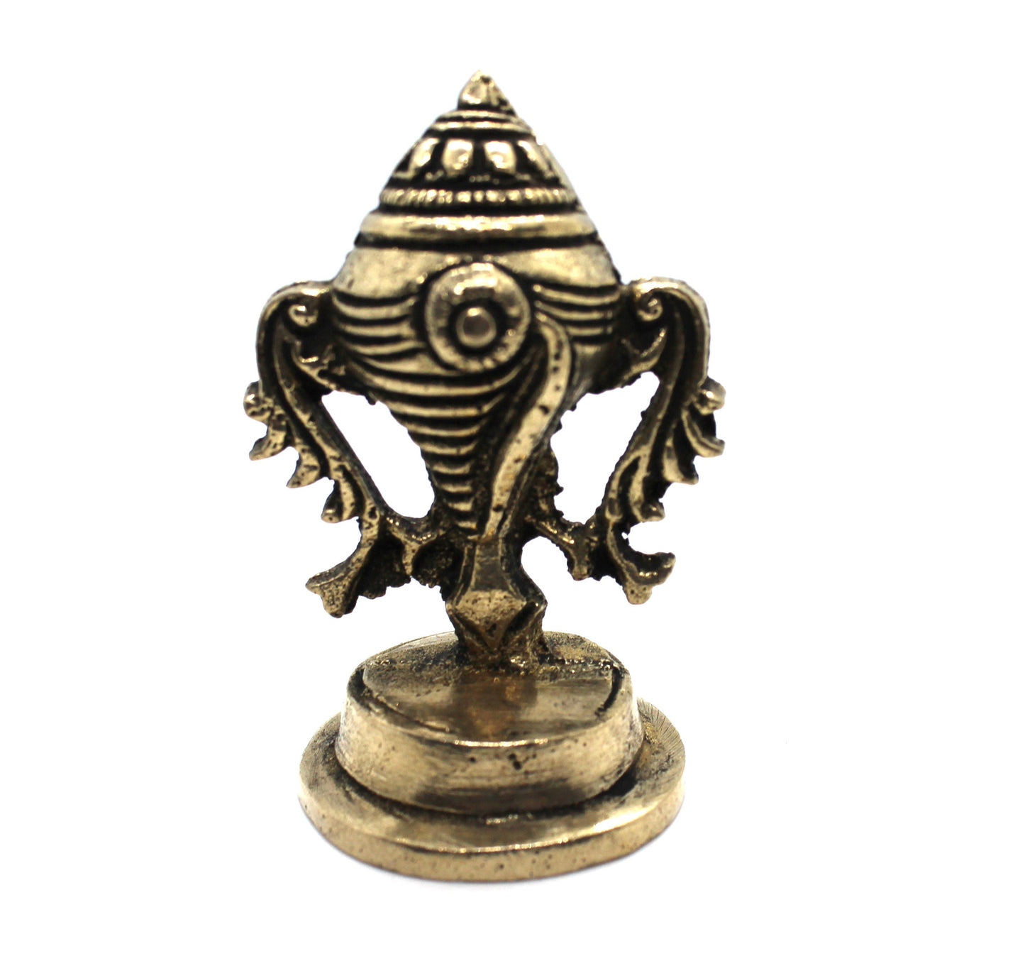 Small shankha Statue in Brass,  Brass COUNCH Idol Small, Shankh Murti, Brass Shankh, Sacred Emblem of Lord Vishnu, Hindu Ritual Conch