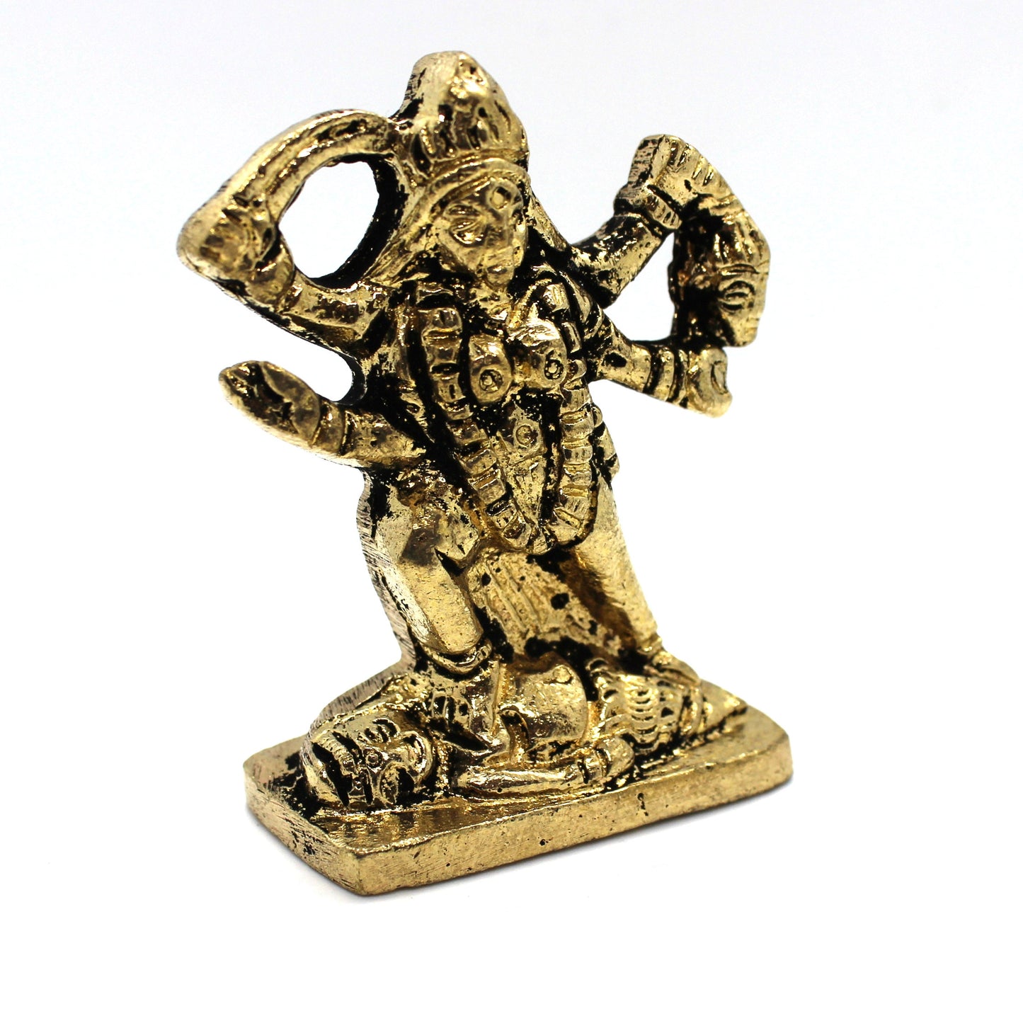 Small Brass Kali Statue, Indian, Hindu Goddess of Warriors Parvati Shivas Wife Incarnation, Parvati, Durga , Hindu goddess statue Rare