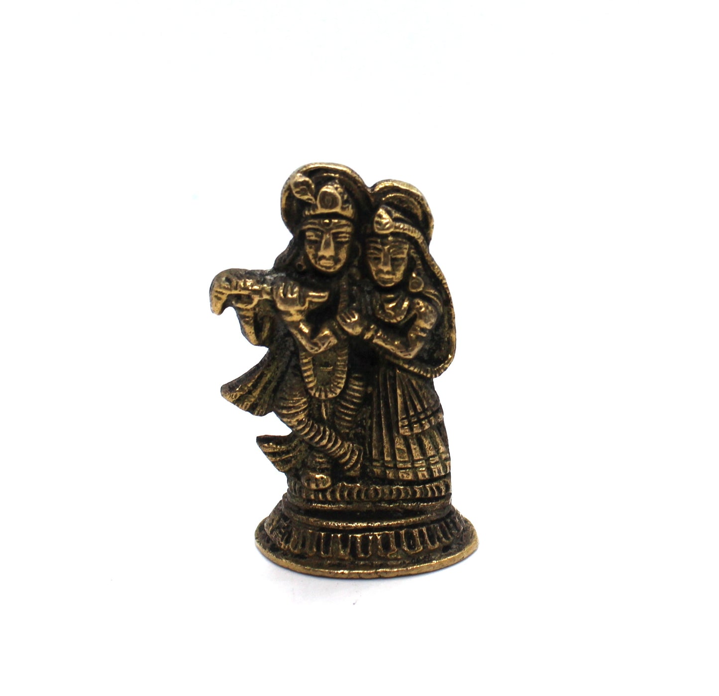 Radha Krishna Statue - Flute Krishna Statue , 2" Inch Standing Radha Krishna , God of Love , divine Couple Statue, Radha Krishna Moorti