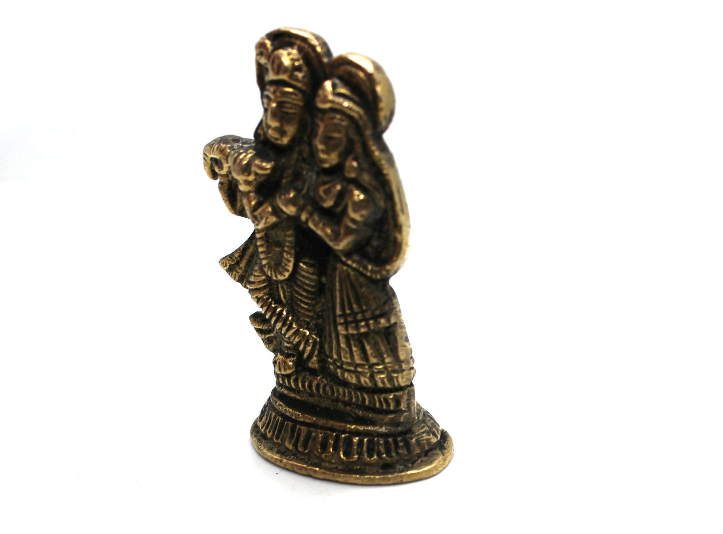 Radha Krishna Statue - Flute Krishna Statue , 2" Inch Standing Radha Krishna , God of Love , divine Couple Statue, Radha Krishna Moorti