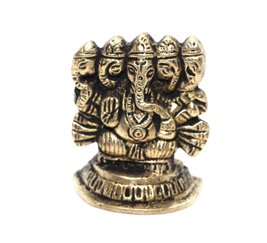 Small Ganesha Statue in Brass, 4 CM Brass Ganesh Idol Small, Ganapati Murti, Vinayaka for Hindu God of good luck, success & new beginnings