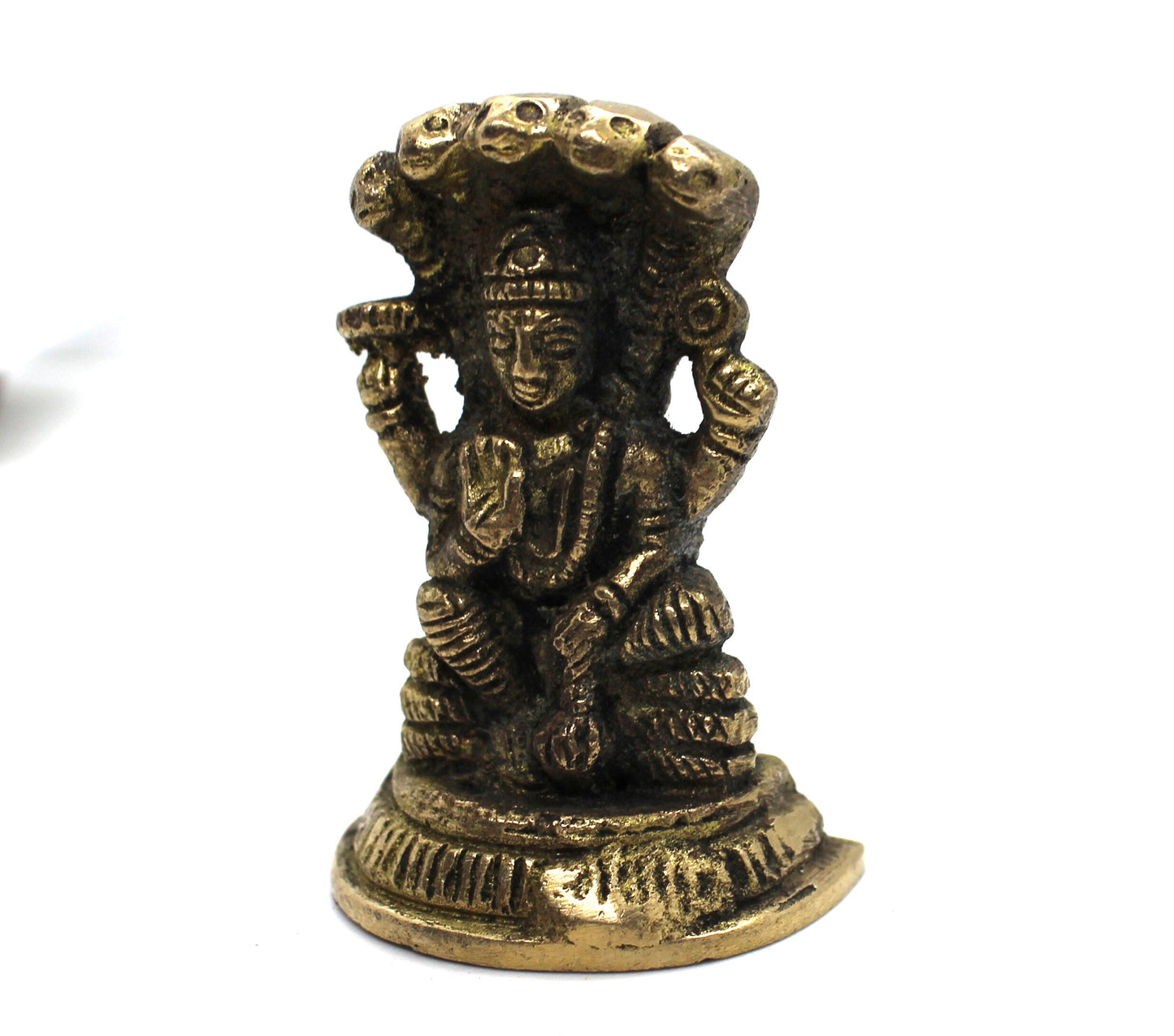 Lord Vishnu Idol Brass, 4.5 cm SMALL size Brass Lord Vishnu Narayan Statue, Hindu God Vishnu Bhagwan ki Murti, Lord Vishnu brass statuee