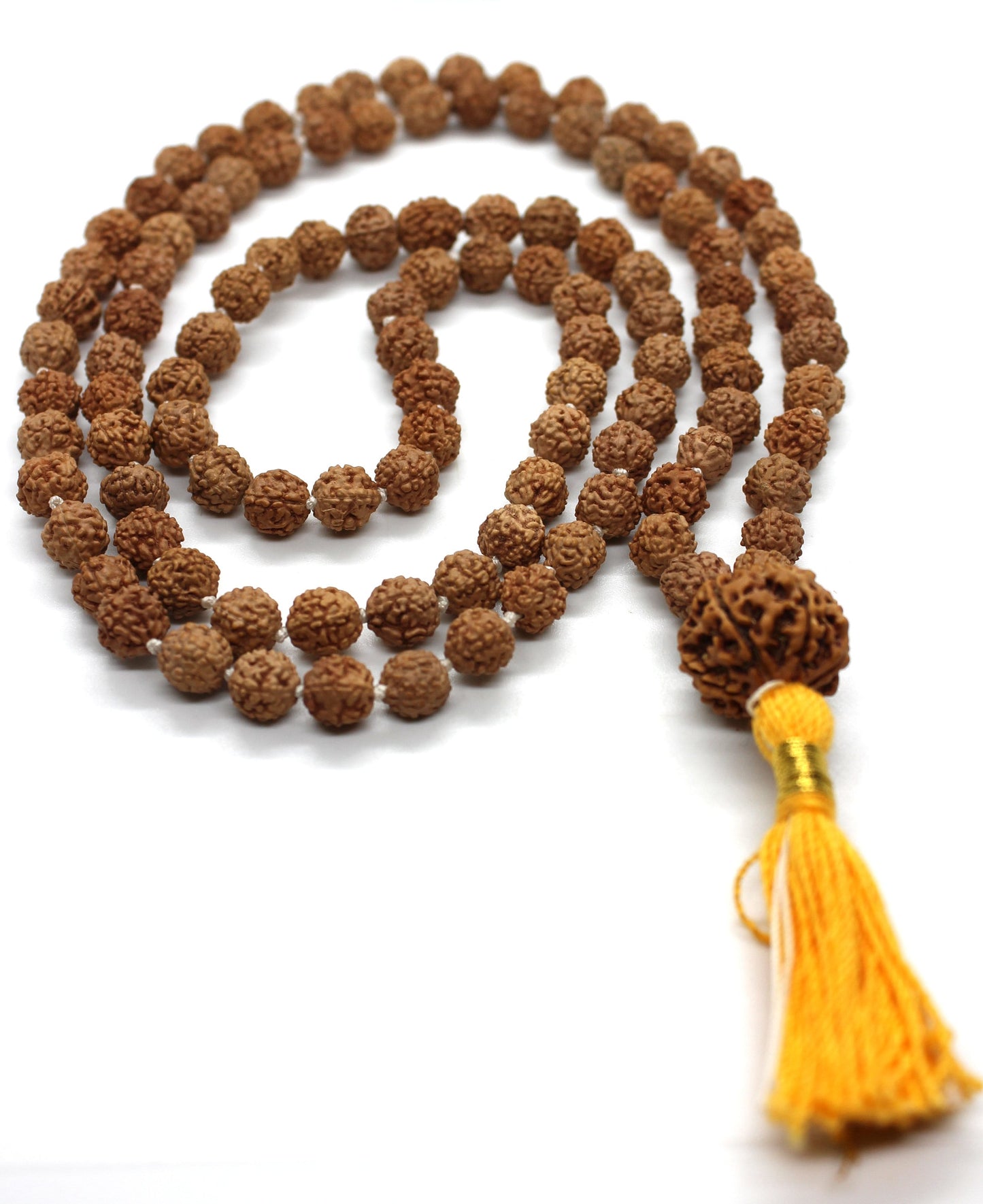 Rudraksha 7 Mukhi Guru Baad Mala, Rudraksh Japa Mala Rosary 108 +1 Bead Yoga Hindu PRAYER MEDITATION Raiki genuine 7 Mukhi Faces  Energised