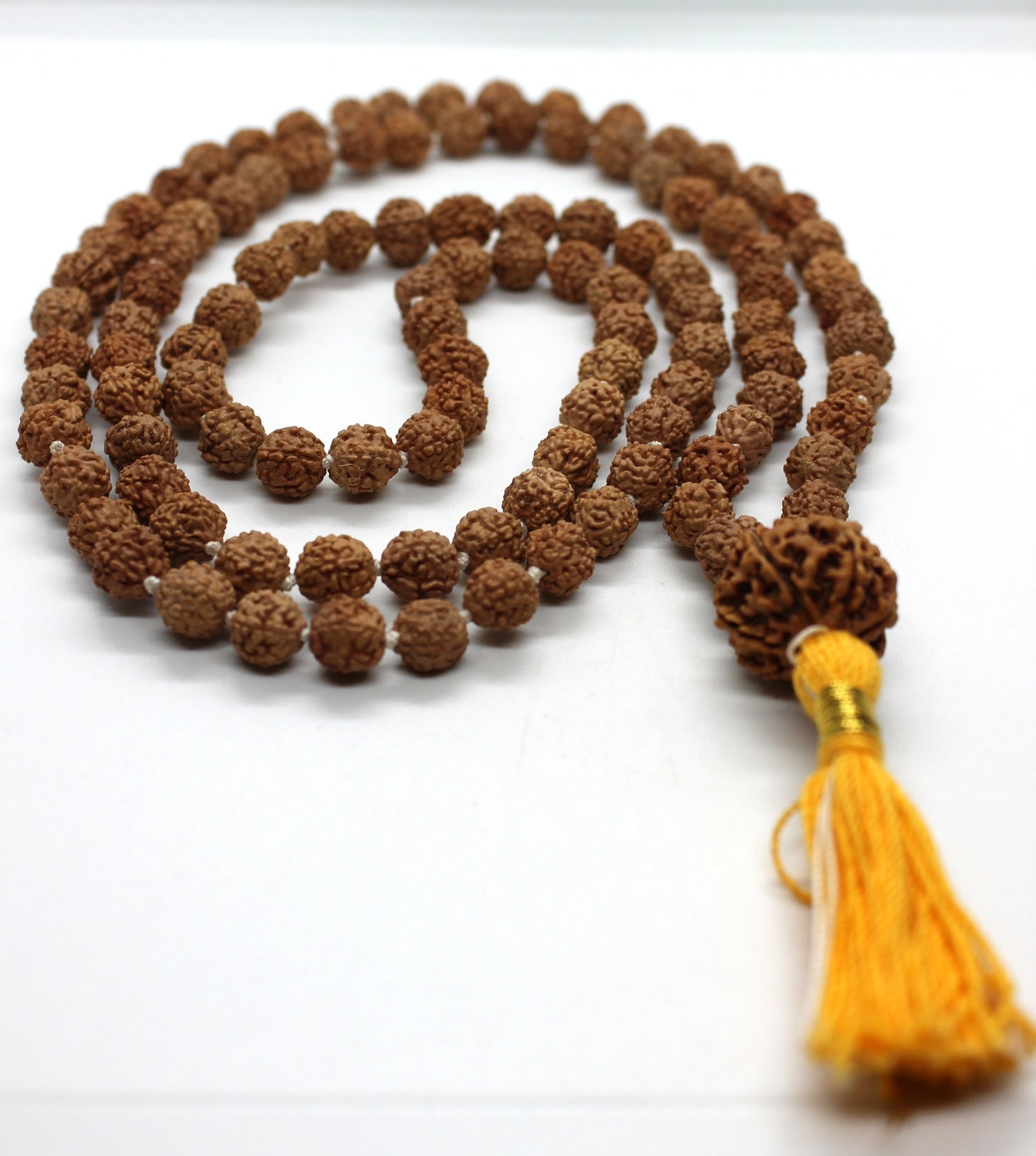 Rudraksha 7 Mukhi Guru Baad Mala, Rudraksh Japa Mala Rosary 108 +1 Bead Yoga Hindu PRAYER MEDITATION Raiki genuine 7 Mukhi Faces  Energised