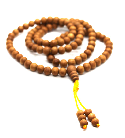 Sandalwood mala, Tibetan 108 8mm Sandalwood Prayer Beads Buddhist Yoga Meditation Mala Necklace Bracelet, Sandalwood Adjustable mala beads