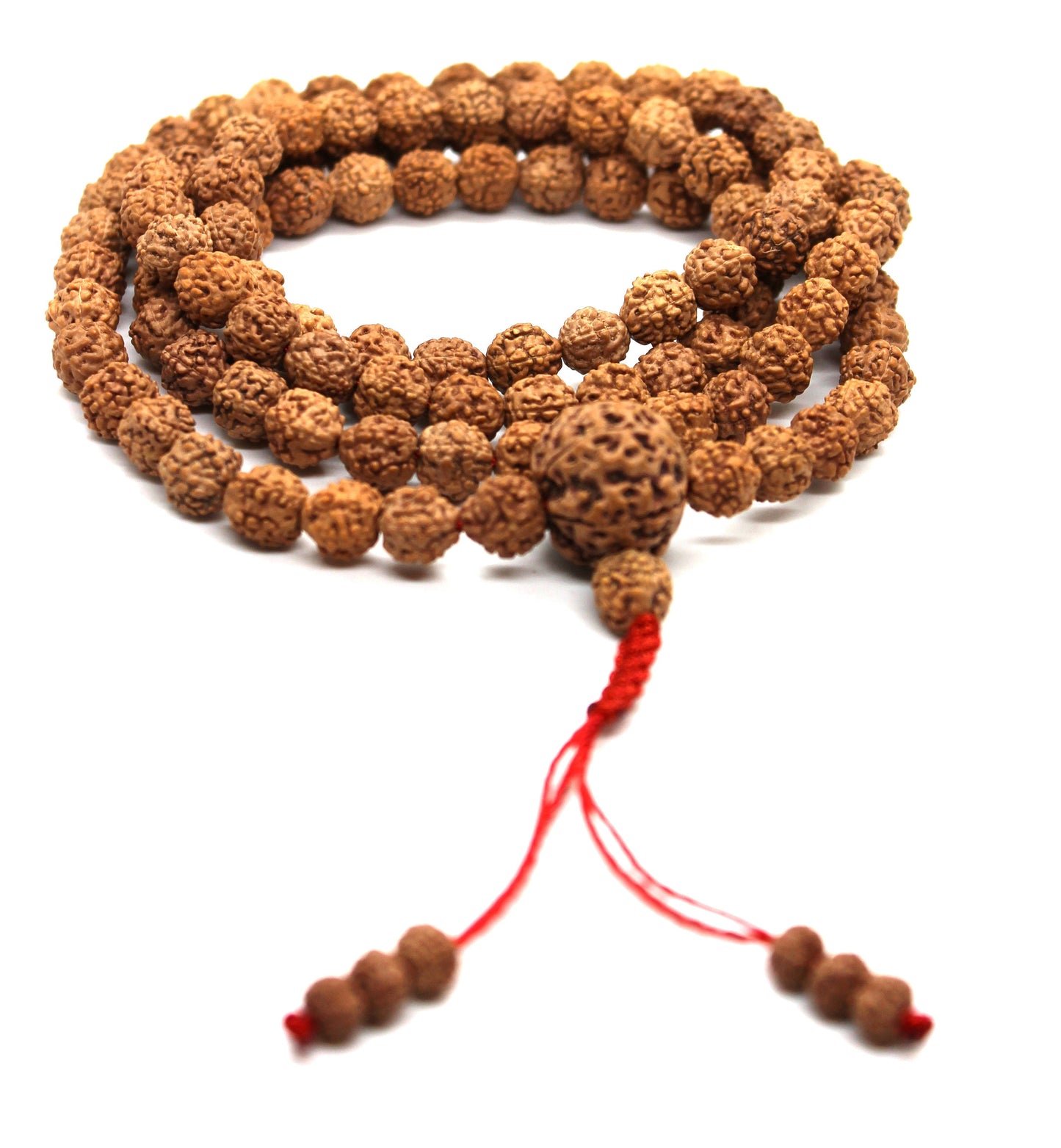 Tibetan style Buddhist Rudraksha mala, 8mm stretch cord Rudraksha mala, 108 beads Rudraksha Mala, Five mukhi Rudraksha Guru mala, Necklace